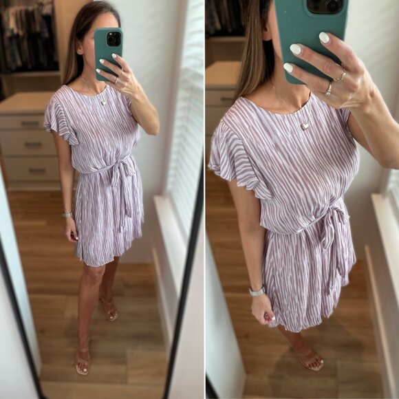 NWT - Purple Flutter Sleeve Dress - Size Small - Picture 1 of 13